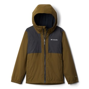 Columbia Jakne Za Dječake - Rainy Trails Fleece Lined Maslinasto Zelene Crne | ZVJQ-94305
